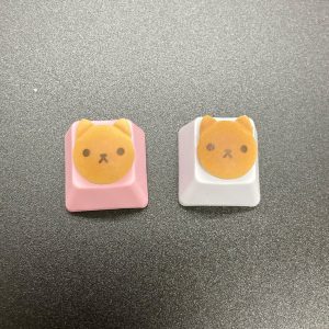 Cartoo Keycaps Cute For Doraemon cat Dorayaki Cute pink white Keyboard Keycap Personality Design Replacement food 1