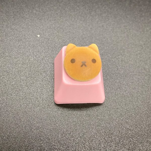 Cartoo Keycaps Cute For Doraemon cat Dorayaki Cute pink white Keyboard Keycap Personality Design Replacement food 3