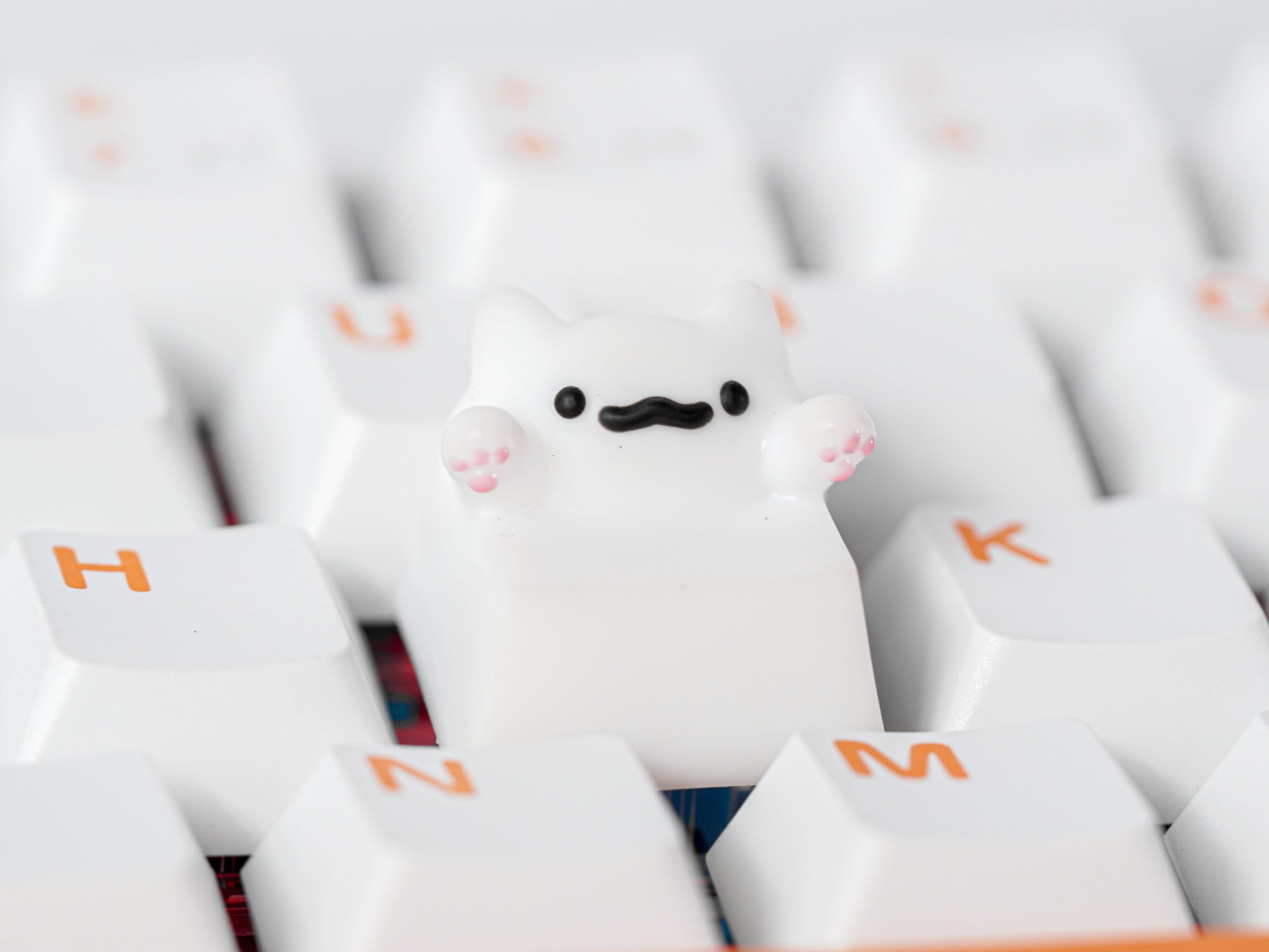 Kitty Keycap, Cute Cat Keycap, Artisan Keycap, Keycap for MX Cherry Switches Michanical Keyboard, Handmade Gift