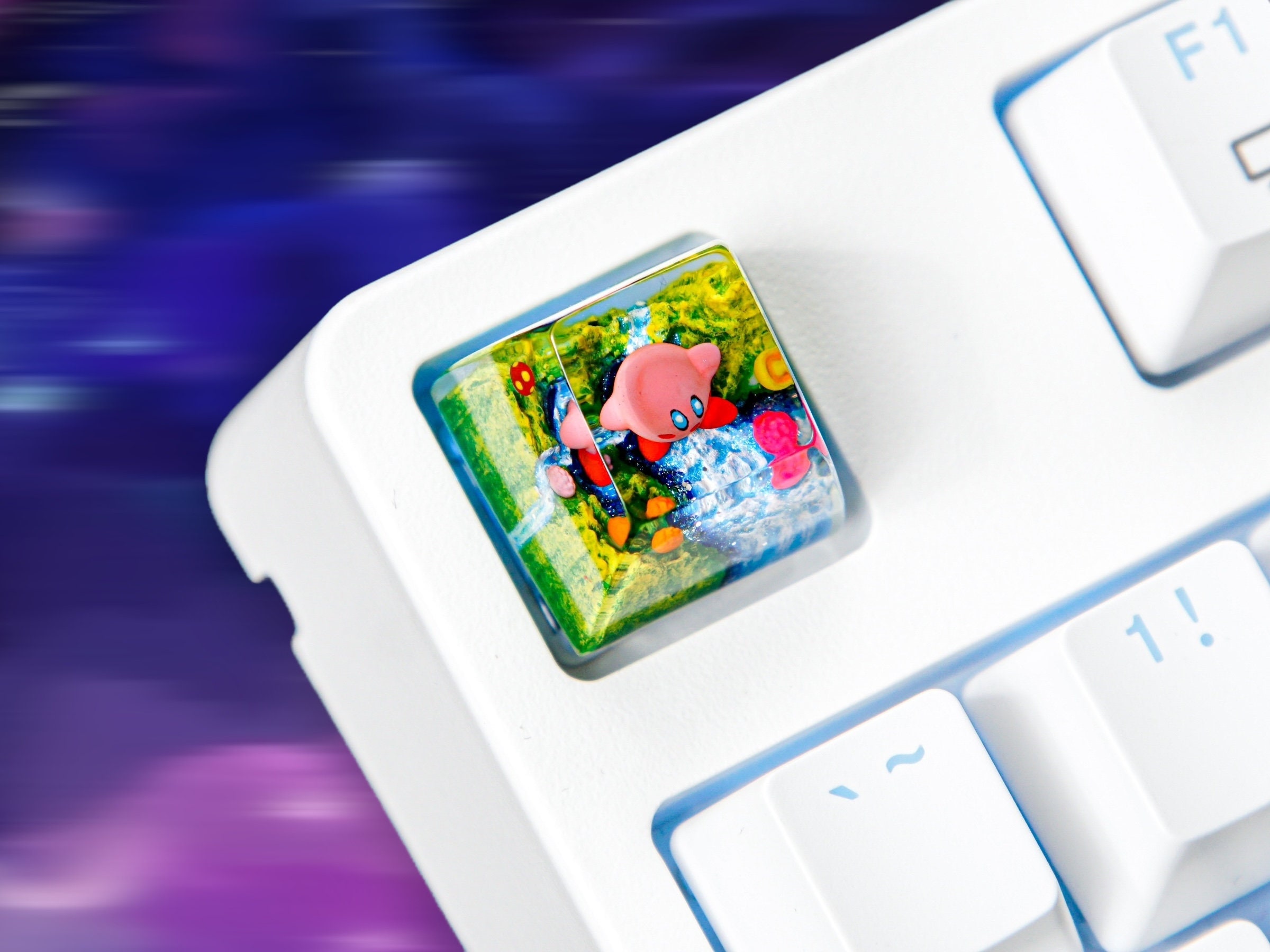 Kirby Keycap, Gaming Keycap, Artisan Keycap, Resin Keycap, Keycap for Cherry MX Switches Mechanical Keyboard, Gift for him