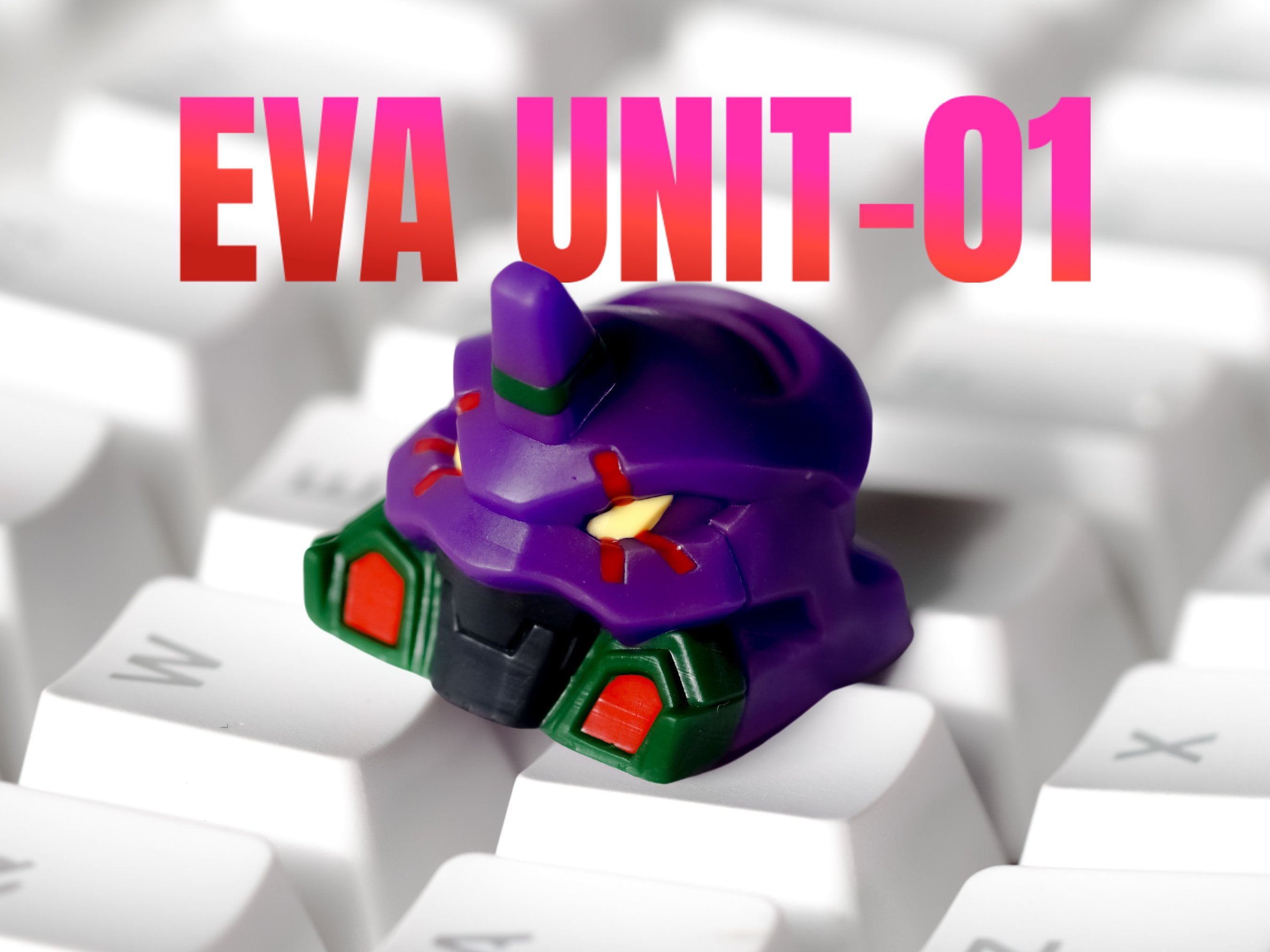 E.v.a U.nit-01  Keycap, E-vange.lion Keycap, Anime Keycap, Keycap for MX Cherry Switches Mechanical Keyboard, Handmade Anime Gift