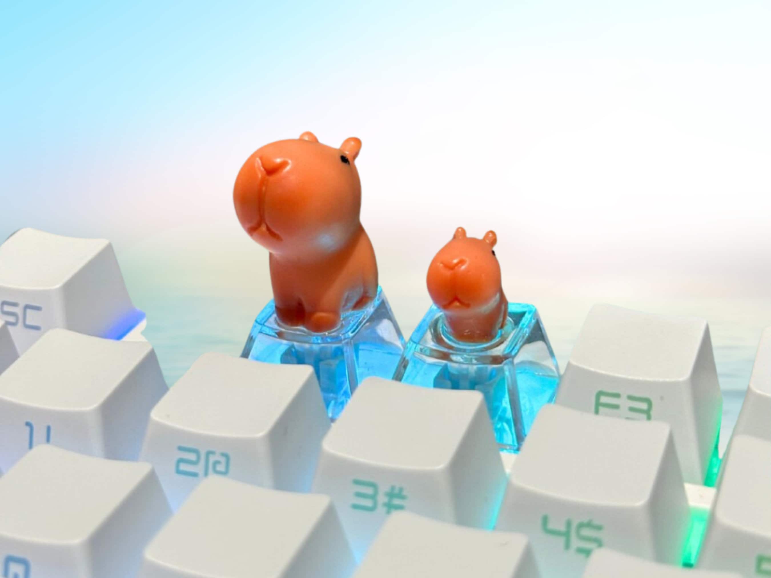 Capybara Keycap, Funny Keycap, Artisan Keycap, Keycap for MX Cherry Switches Mechanical Keyboard, Handmade Gift